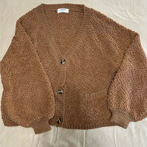 Ladies sz. L cardigan, balloon sleeve sweater